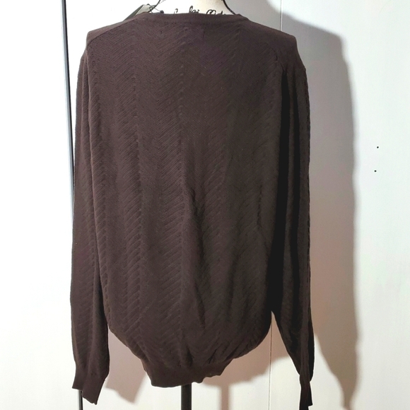 Perry Ellis- Mens Dark Brown Textured Sweater New! Sz.Large - Picture 2 of 4